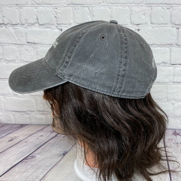 Dad Hat Cap Gray Strap Back California Embroidered Cursive Brandy Melville 1SIZE - Picture 2 of 8